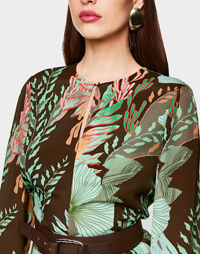 Marccain Maxi Dress With Floral Print
