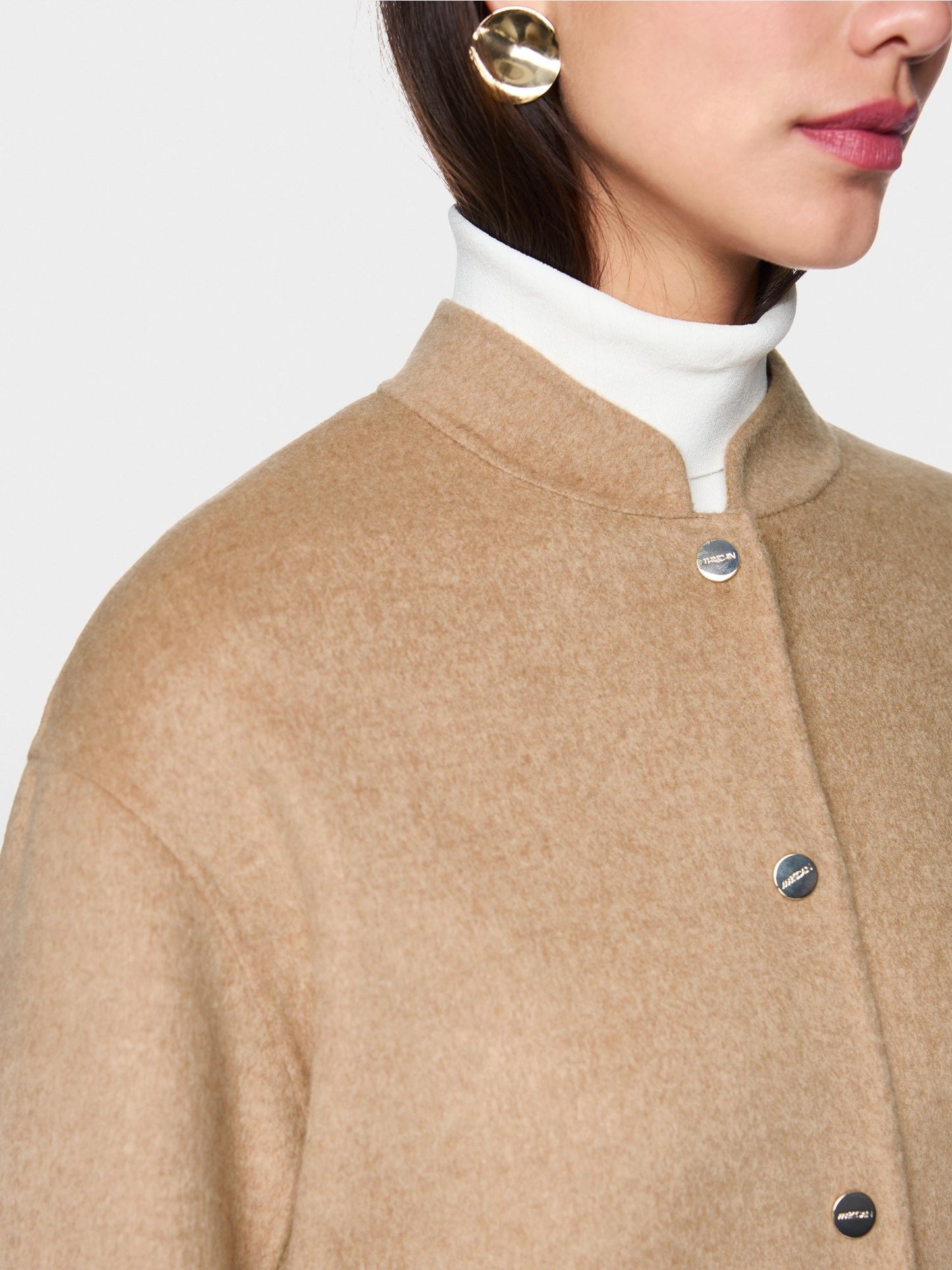 Marccain Oversized Jacket With Cuffed Sleeves
