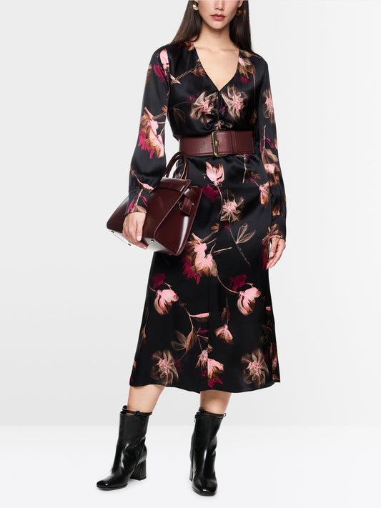 Marccain Silk Dress With Floral Print