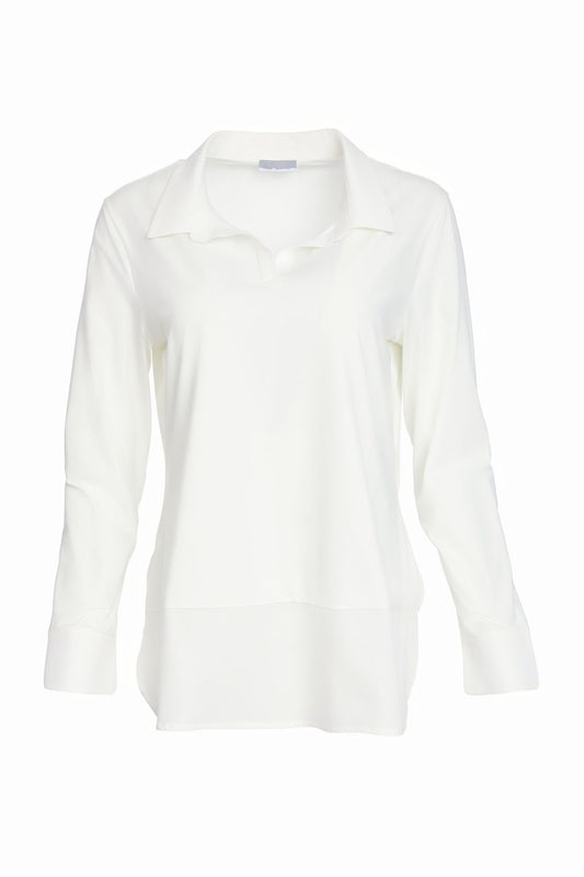 Naya Jersey Under Top With Cotton Collar Cuff and Hem Panel