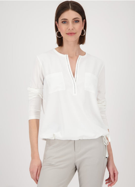 Monari V-Neck Jersey Blouse