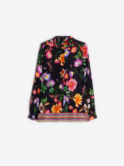 Vilagallo Black Floral Print Shirt