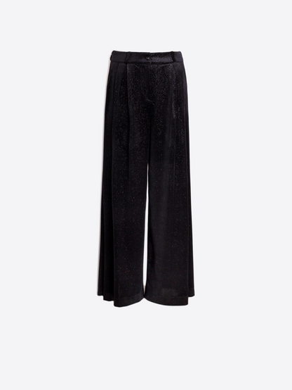 Vilagallo  Black Velvet Palazzo Pants