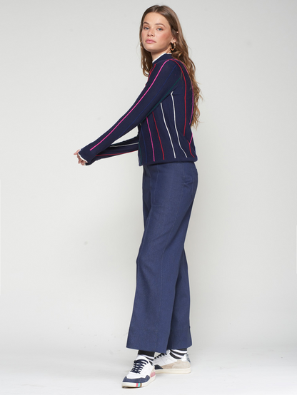 Vilagallo Blue Straight Leg Denim Trousers