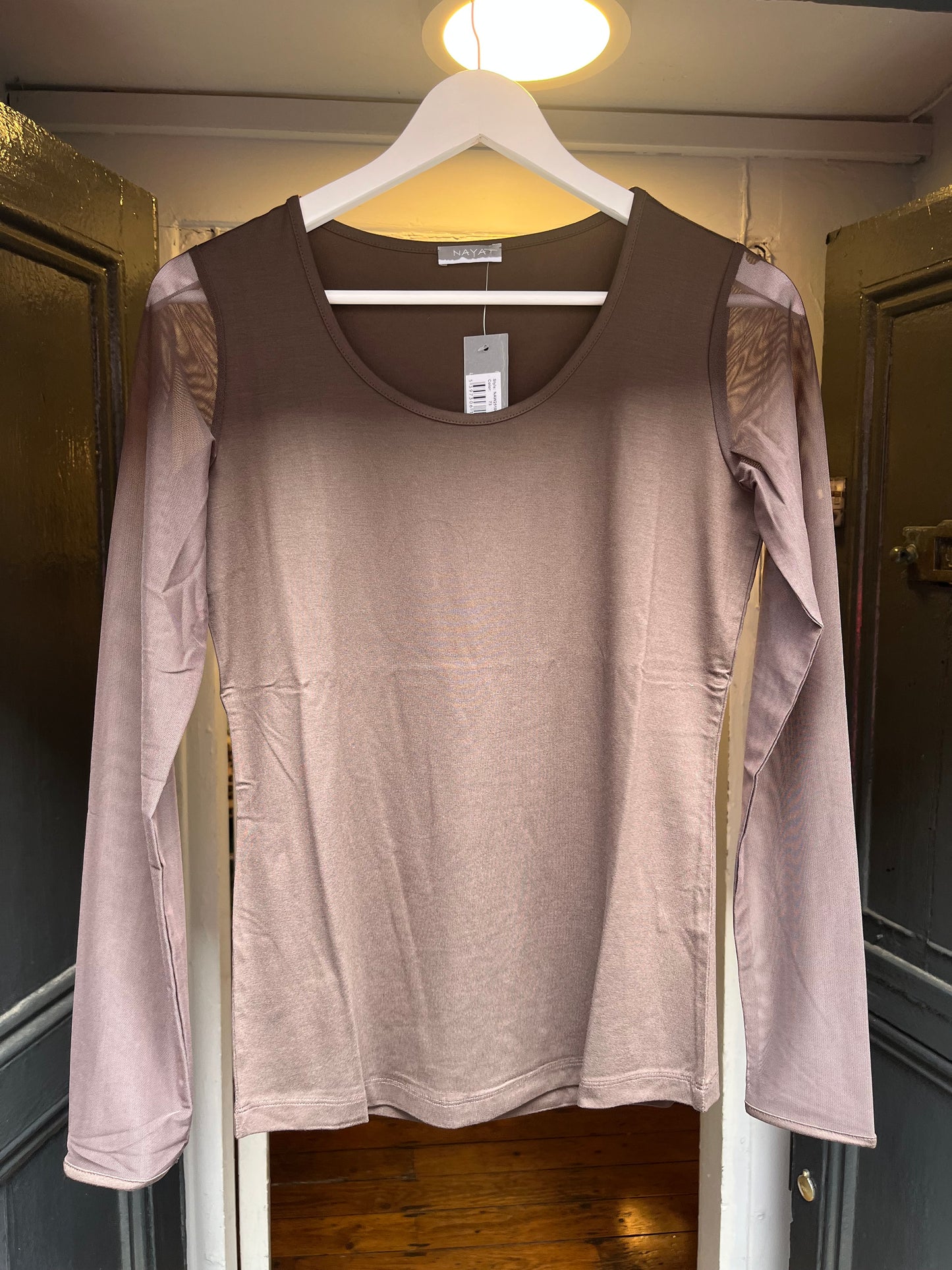 Naya Jersey Round Neck Top Brown Naw25106