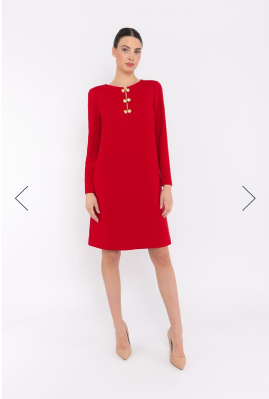 Arggido Dress With Gold Button Detail