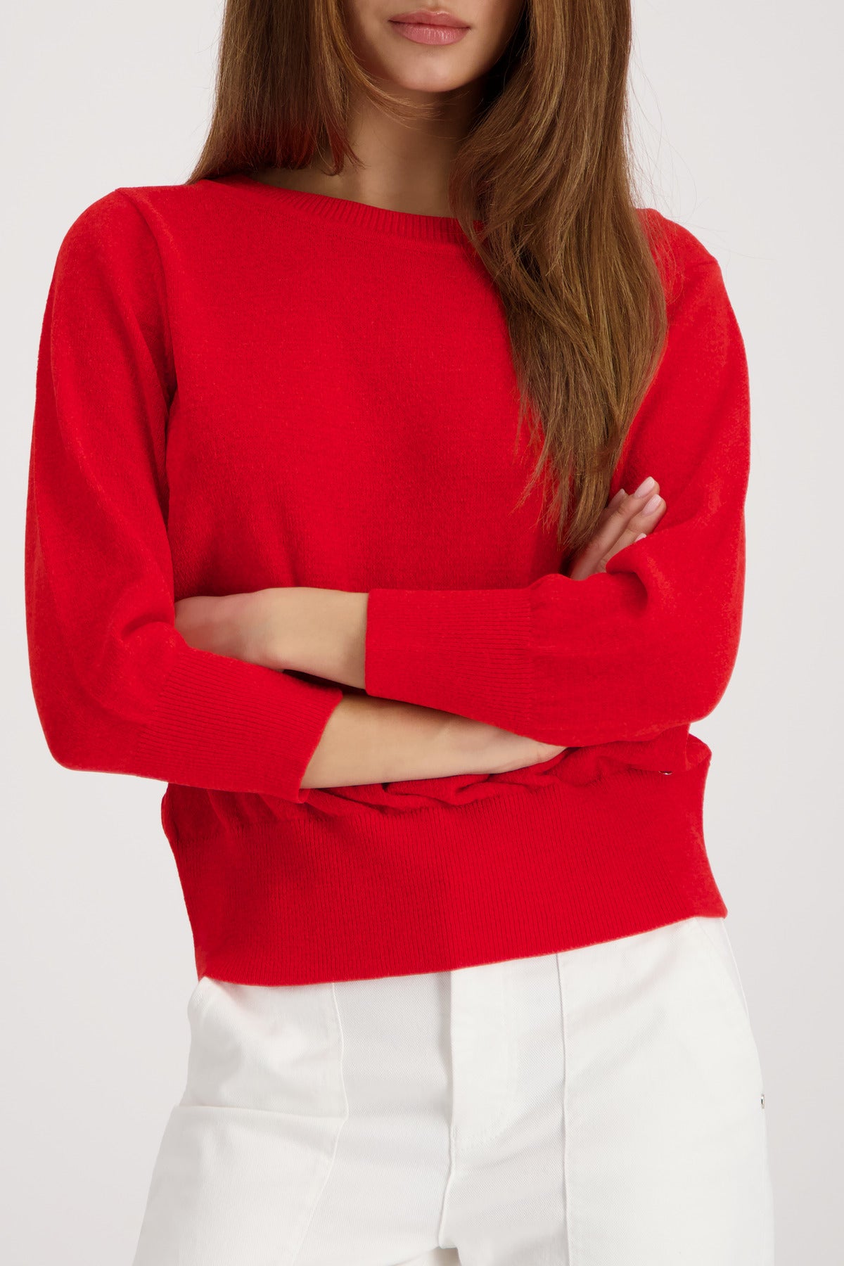 Monari chilli pepper coloured knit top. Comfortable for everyday wear. Day and evening 