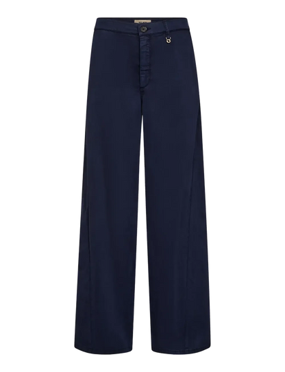 Wide legs pants with elastic in waistband