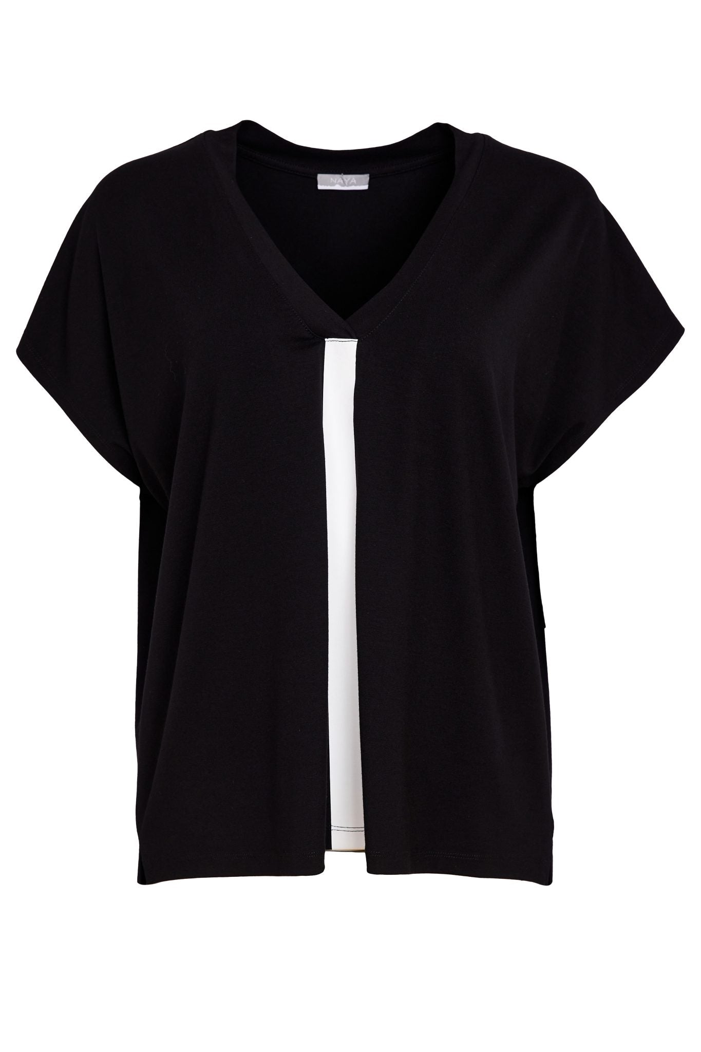 Naya Vee Neck Top With Contrast Panel