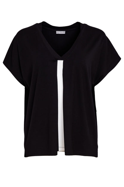 Naya Vee Neck Top With Contrast Panel