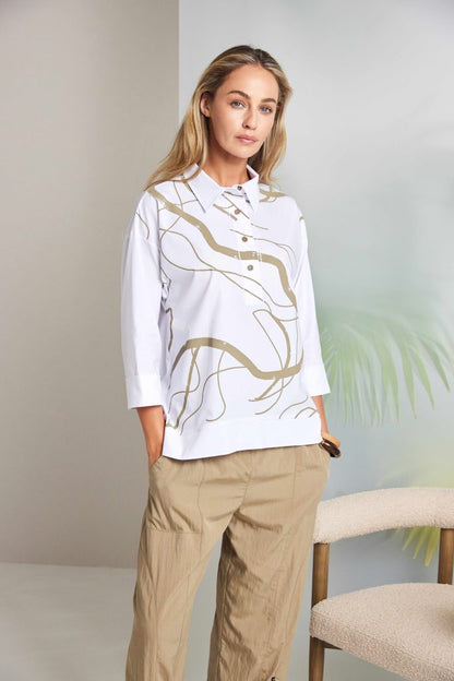 Naya Placket Print Top