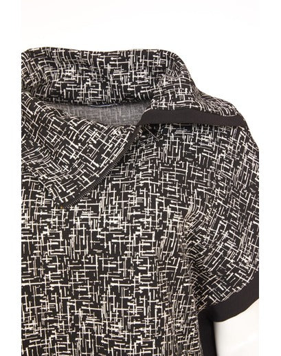 Naya Wool mix print top with Zip Collar