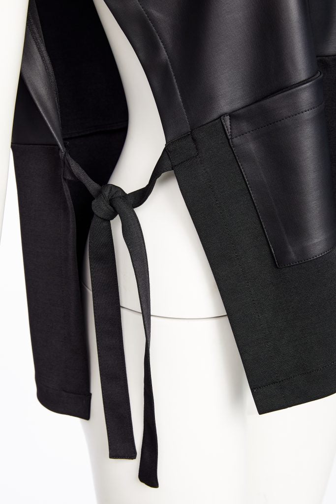 Naya Leatherette Top With Tie Detail