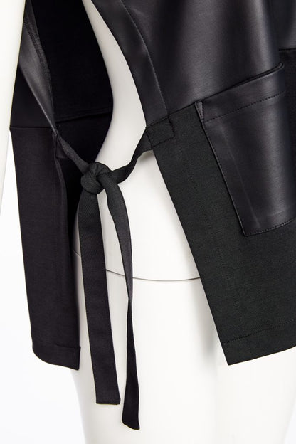 Naya Leatherette Top With Tie Detail