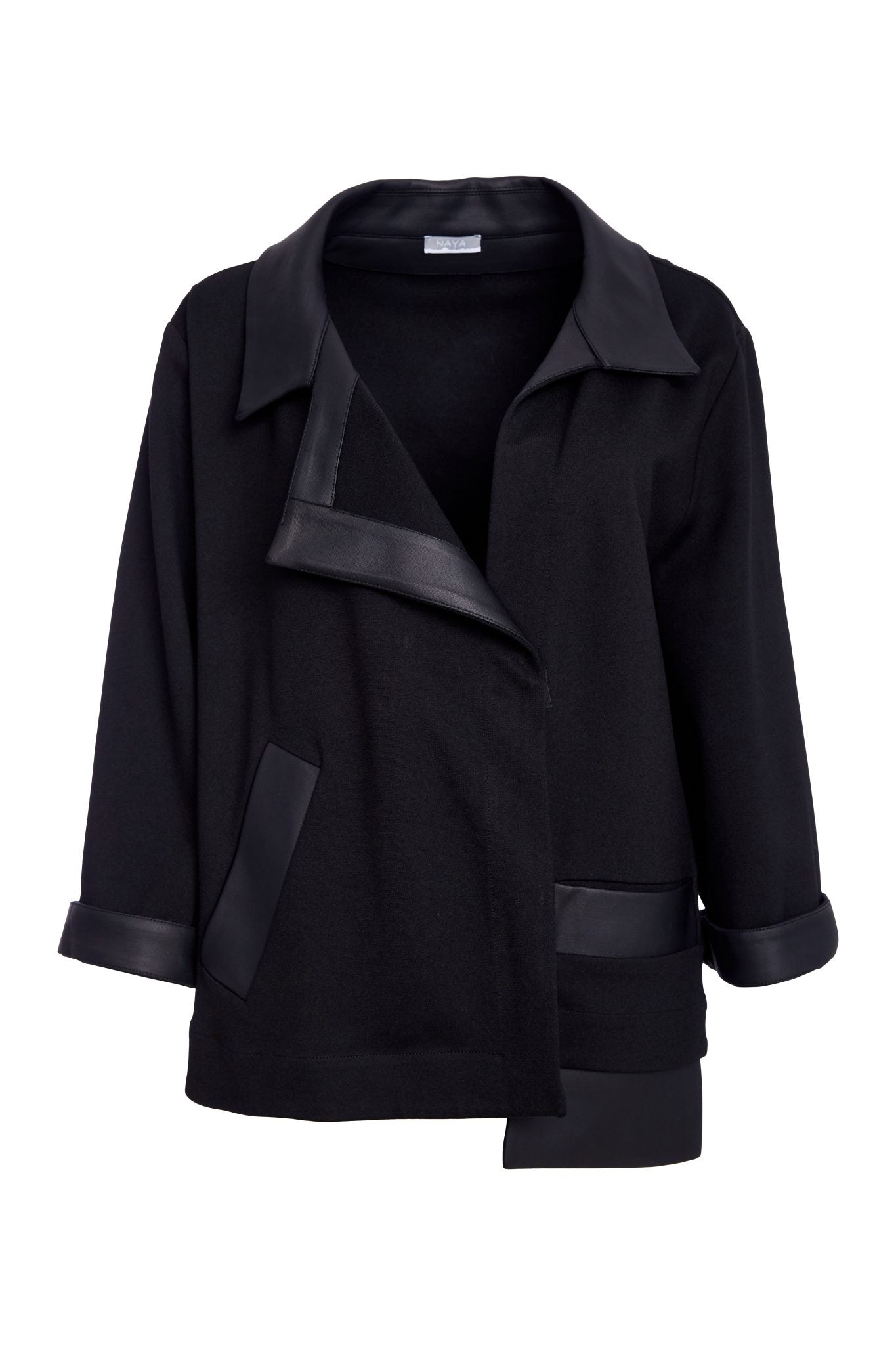 Naya Wrap Jacket With Leatherette Collar