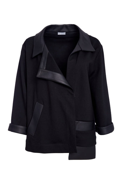 Naya Wrap Jacket With Leatherette Collar