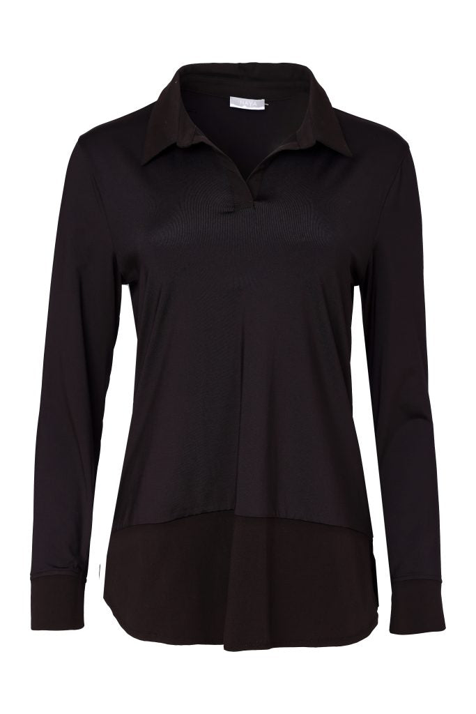 Naya Jersey Top With Cotton Collar