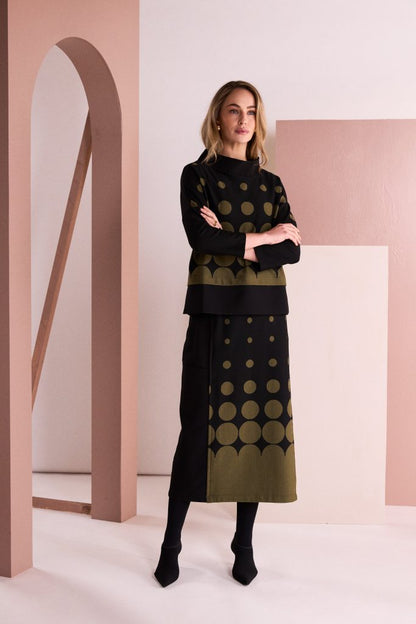 Naya Spot Boarder Print Top