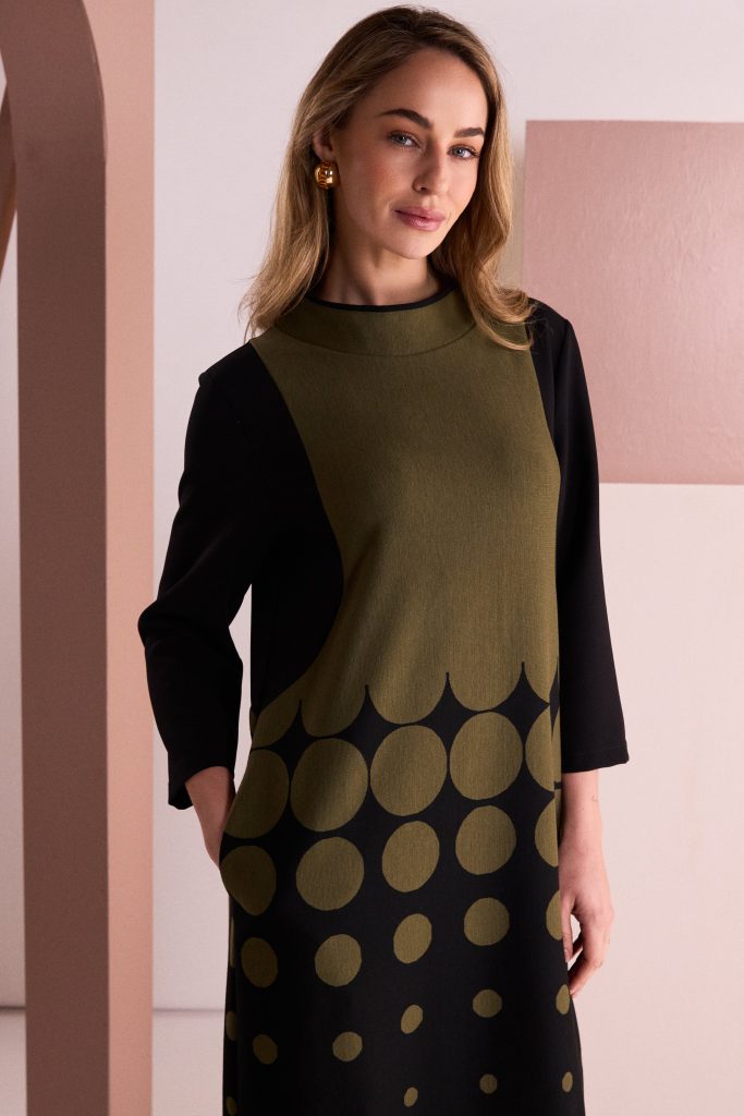 Naya Spot Boarder Dress