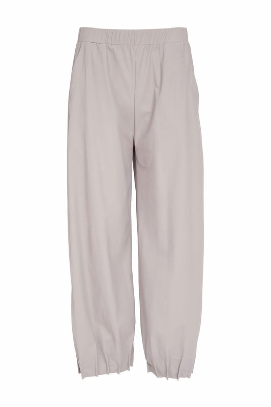 Taupe Naya hem tuck wide leg trousers