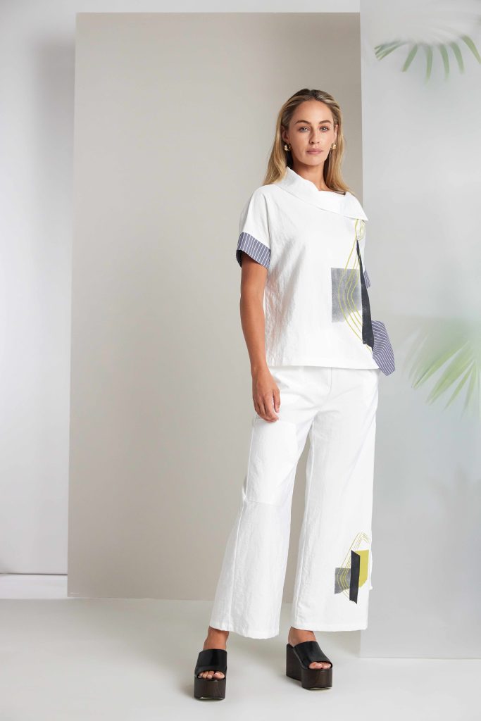 Wide Leg Pants with small print