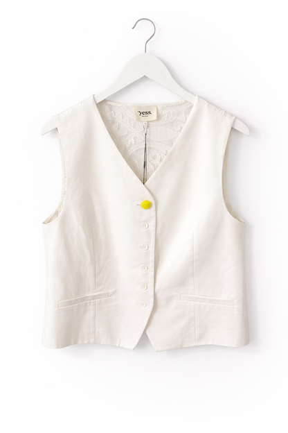 White Gilet vest with Lack back