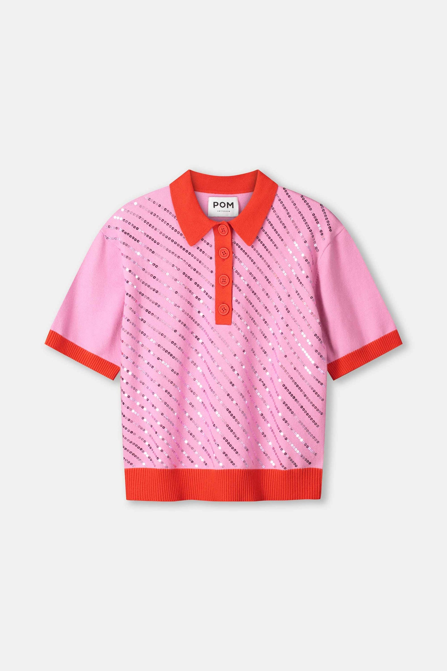 Pom Amsterdam TOP - Polo Sequins Cheering Pink