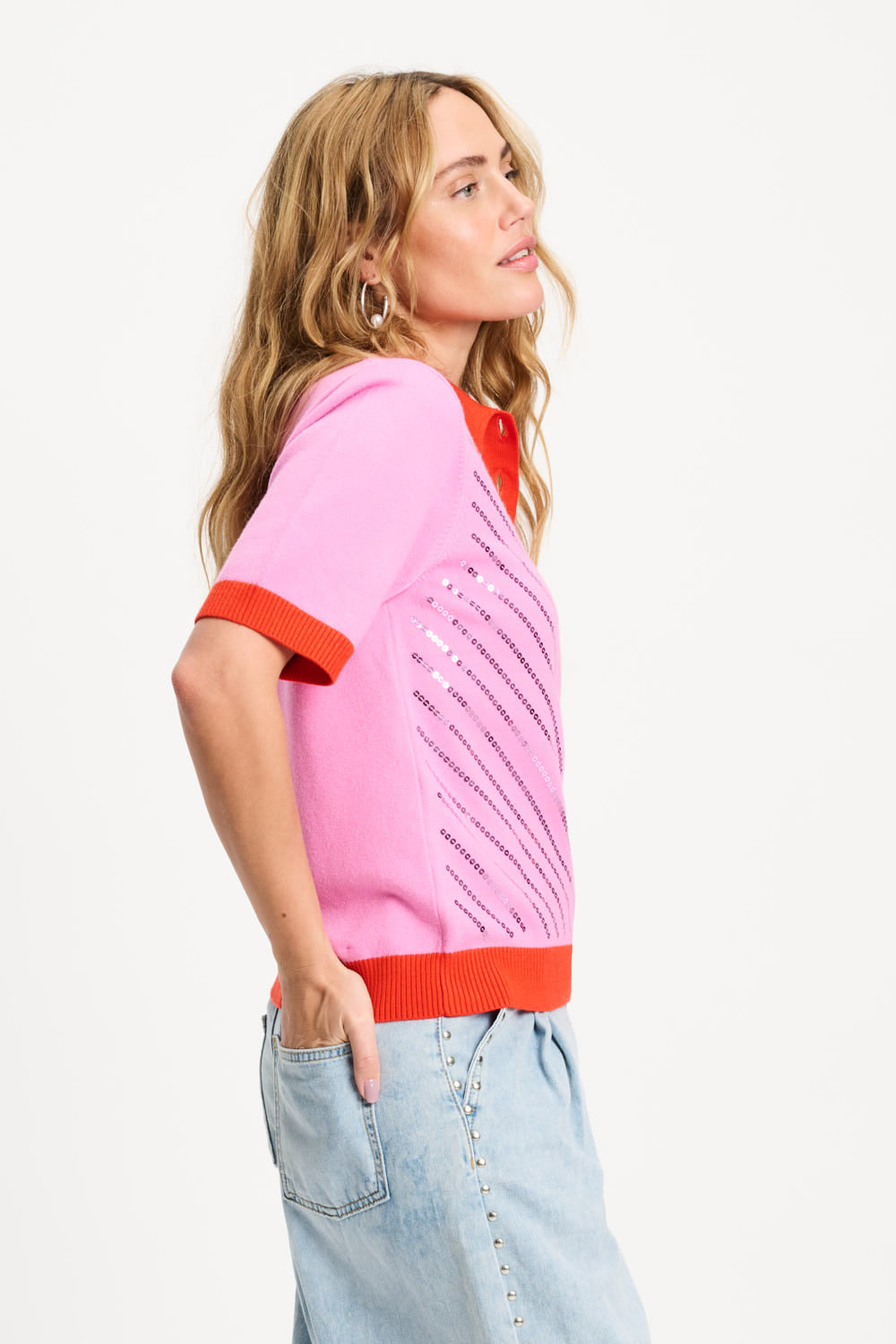 Pom Amsterdam TOP - Polo Sequins Cheering Pink