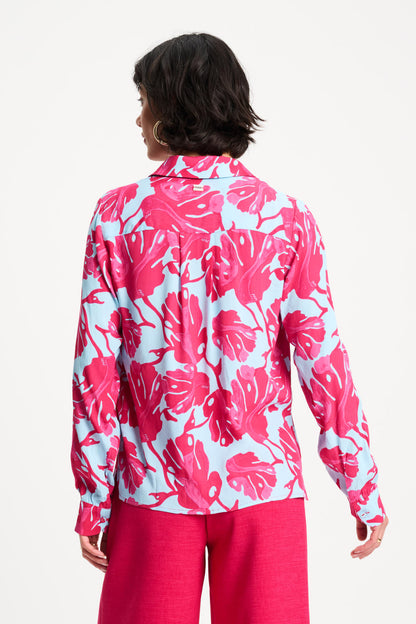 Pom Amsterdam BLOUSE - Mila Urban Flora Blue