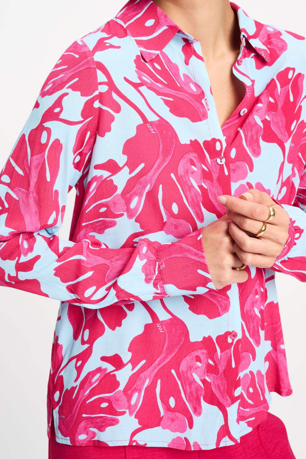 Pom Amsterdam BLOUSE - Mila Urban Flora Blue