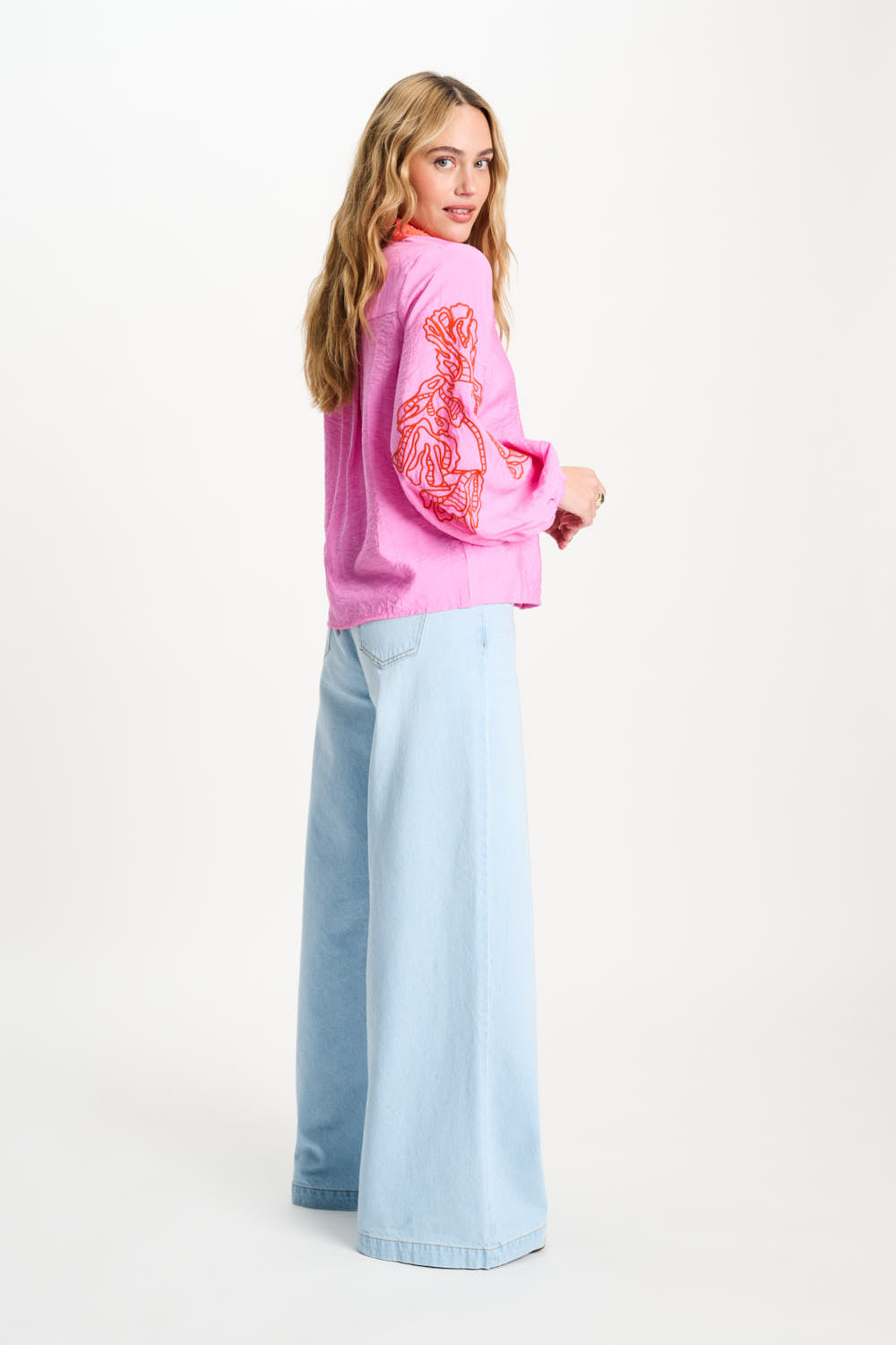 Pom Amsterdam BLOUSE - Cheering Pink Sequins