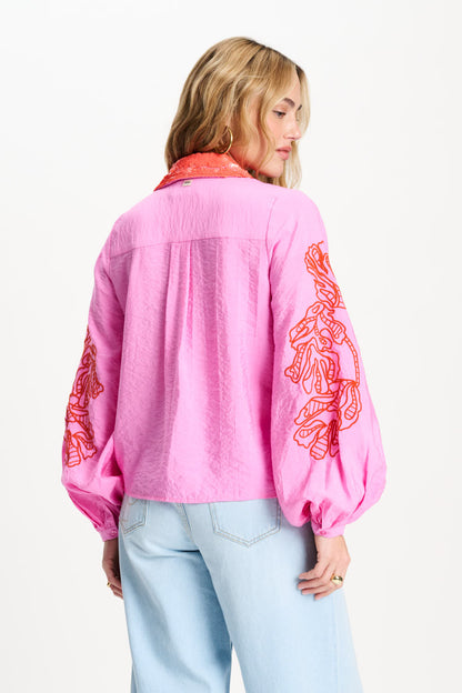 Pom Amsterdam BLOUSE - Cheering Pink Sequins