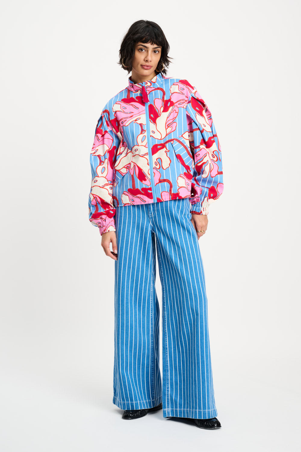 Pom Amsterdam JACKET - Urban Flora Stripe