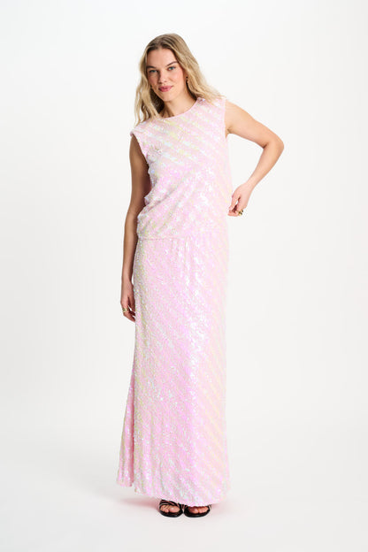 Pom Amsterdam SKIRT - Sequins Shell Pink