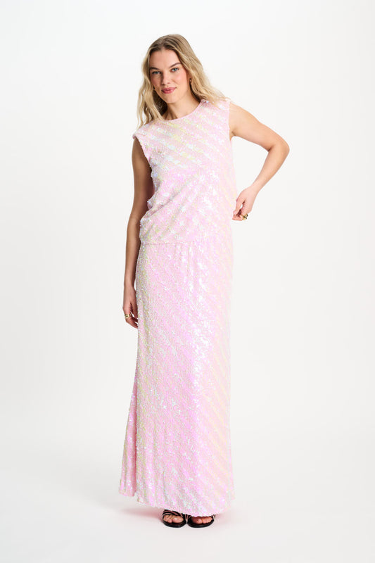Pom Amsterdam SKIRT - Sequins Shell Pink