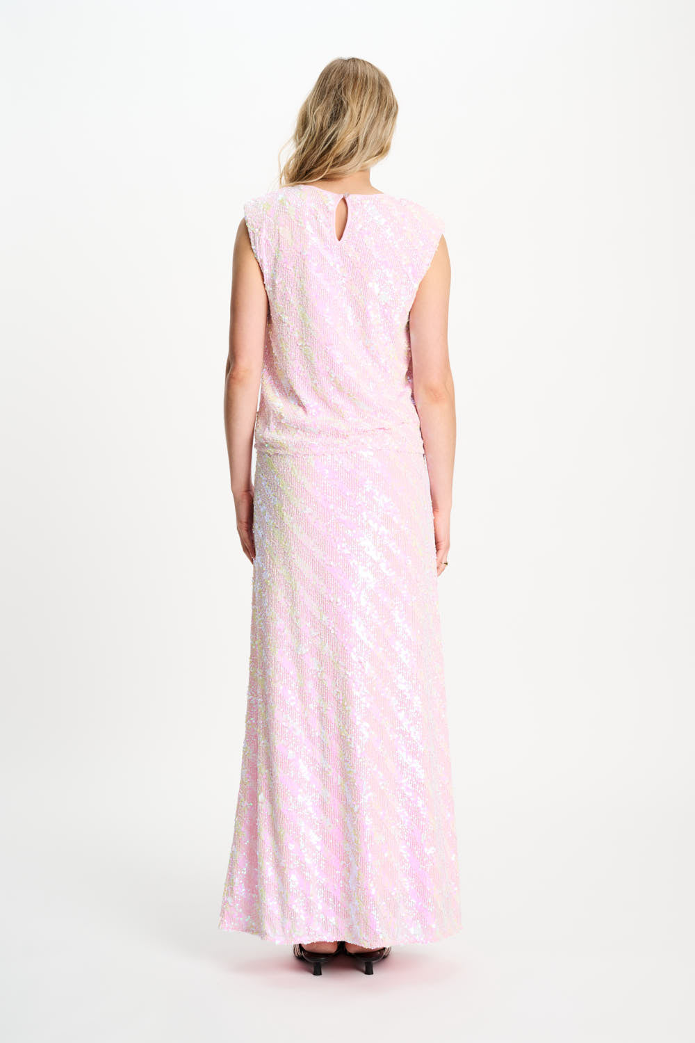 Pom Amsterdam SKIRT - Sequins Shell Pink