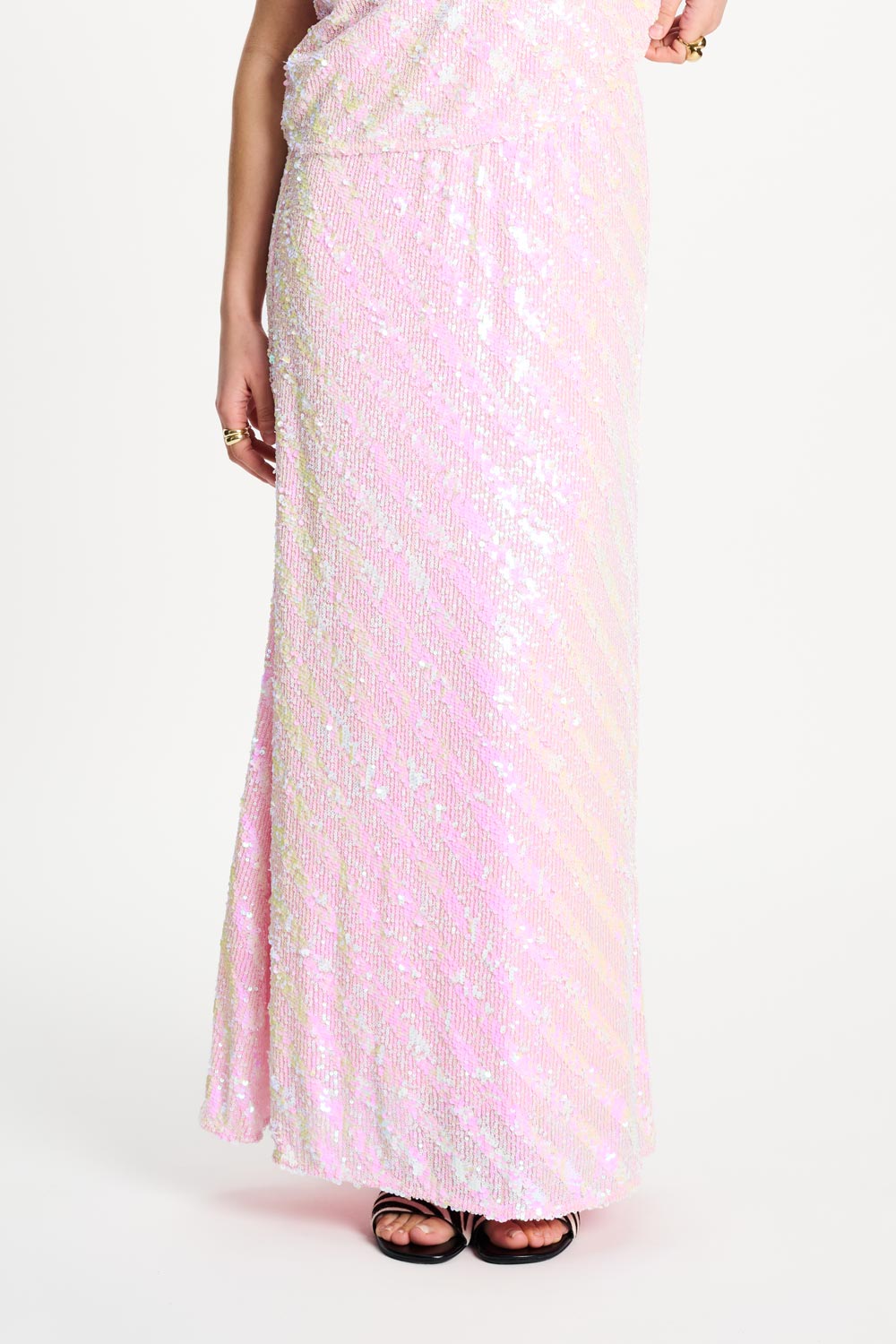 Pom Amsterdam SKIRT - Sequins Shell Pink