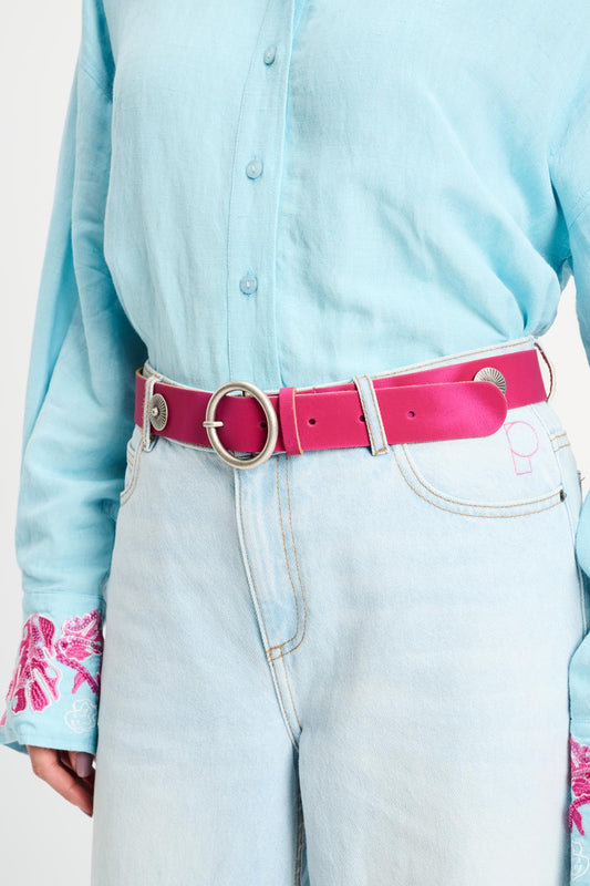 Pom Amsterdam Pink Leather belt