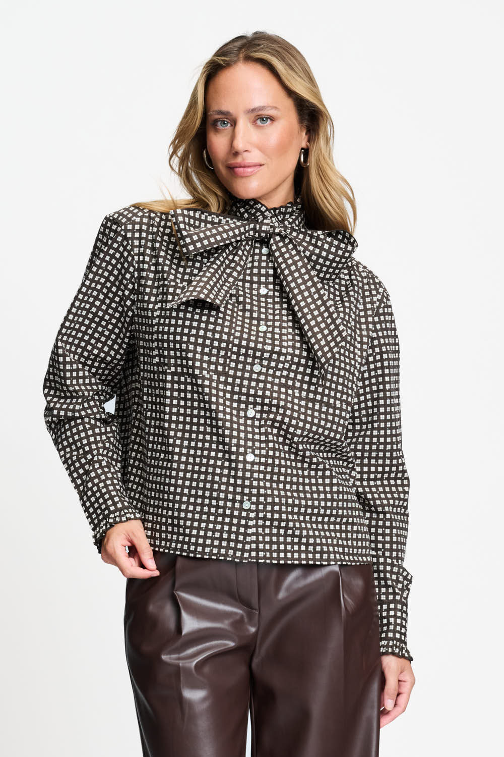 Pom Amsterdam Noa Blouse – Brown Mix