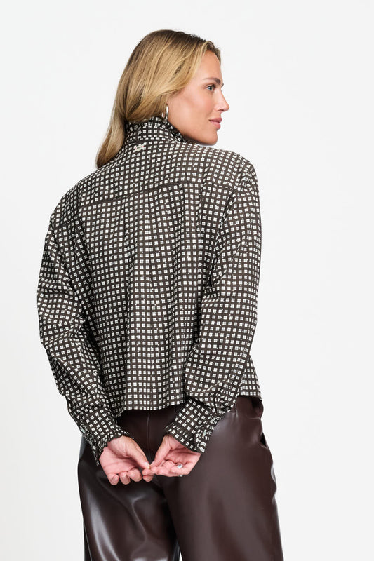 Pom Amsterdam Noa Blouse – Brown Mix