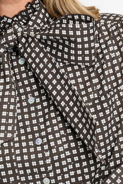 Pom Amsterdam Noa Blouse – Brown Mix