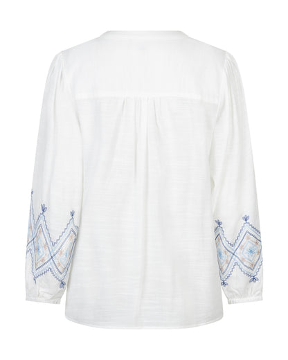 Red Button Blouse & Embroidery