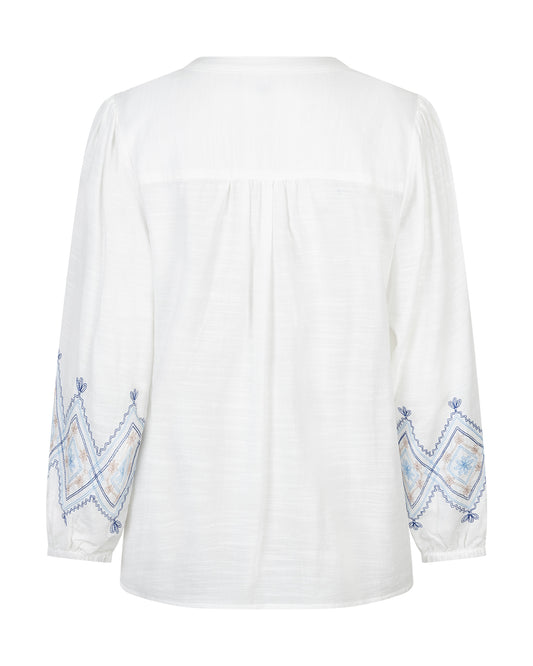 Red Button Blouse & Embroidery