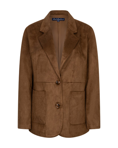 Red Button Blazer Suedine Praline