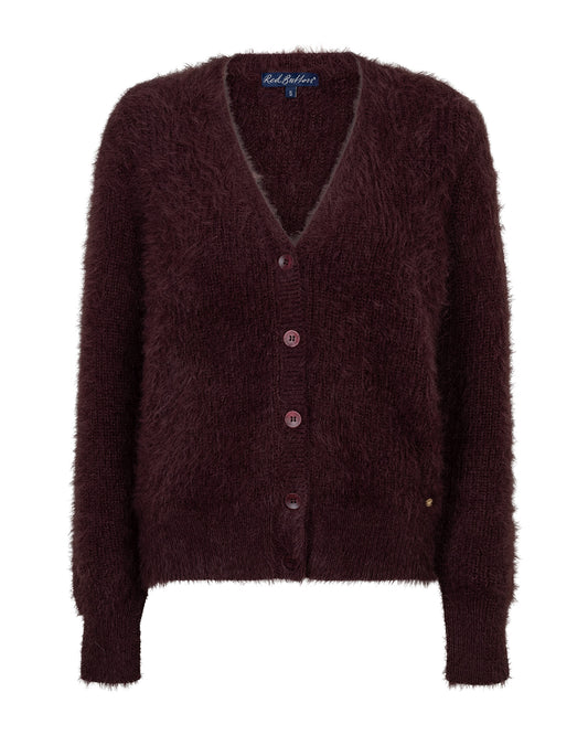 Red Button Cardigan Burgundy
