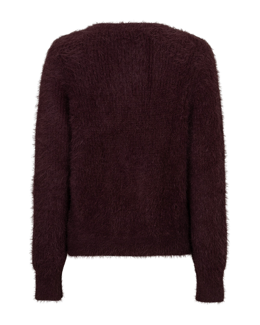 Red Button Cardigan Burgundy
