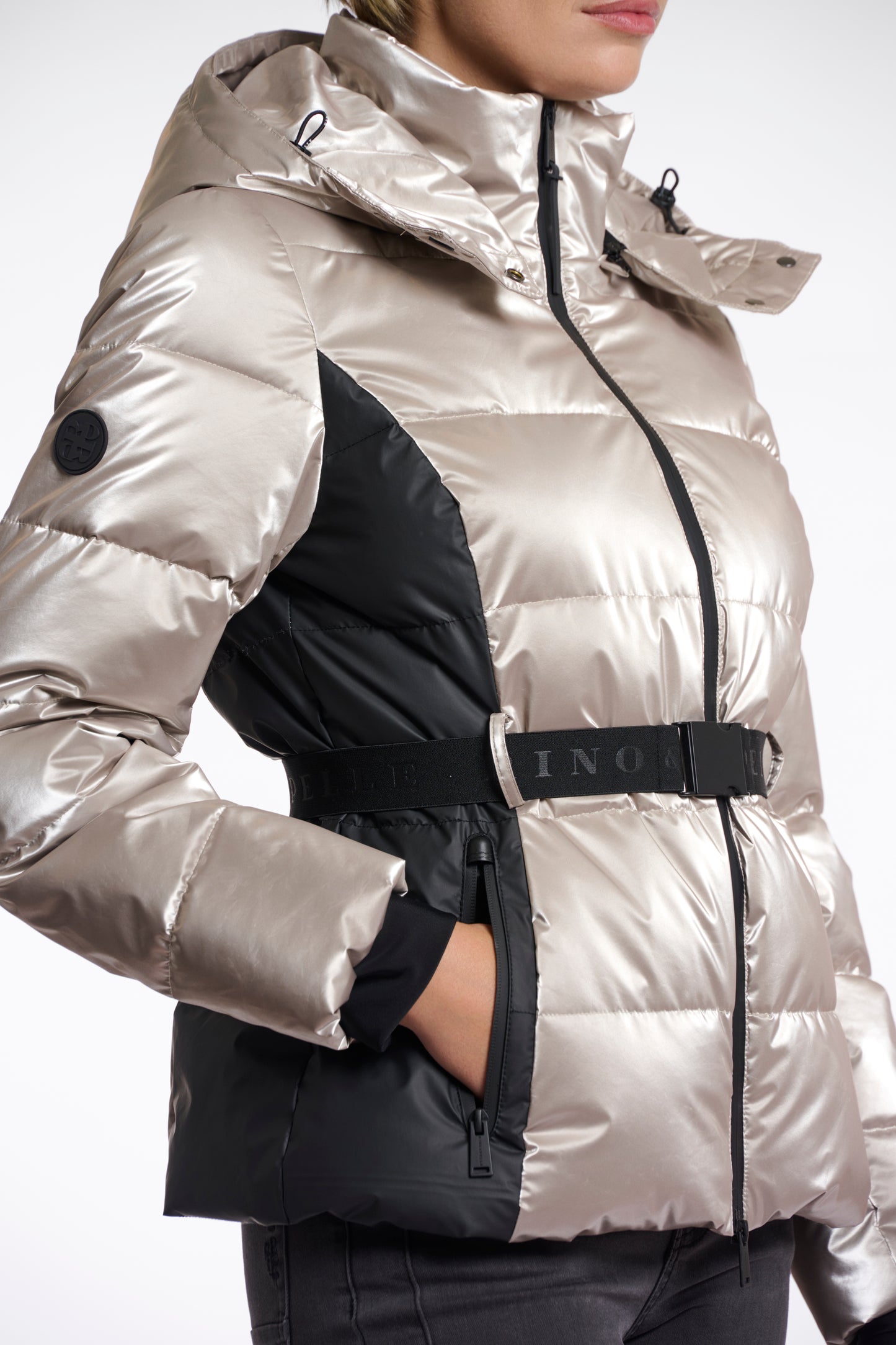 Rino And Pelle Sisel Metallic Puffer Coat - Ice Grey