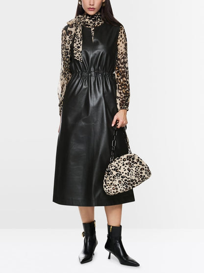 Marccain  Leather Maxi Dress