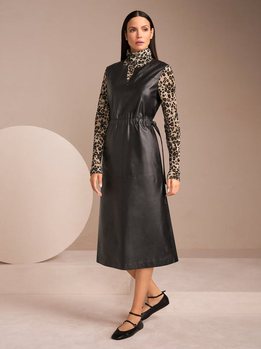 Marccain  Leather Maxi Dress