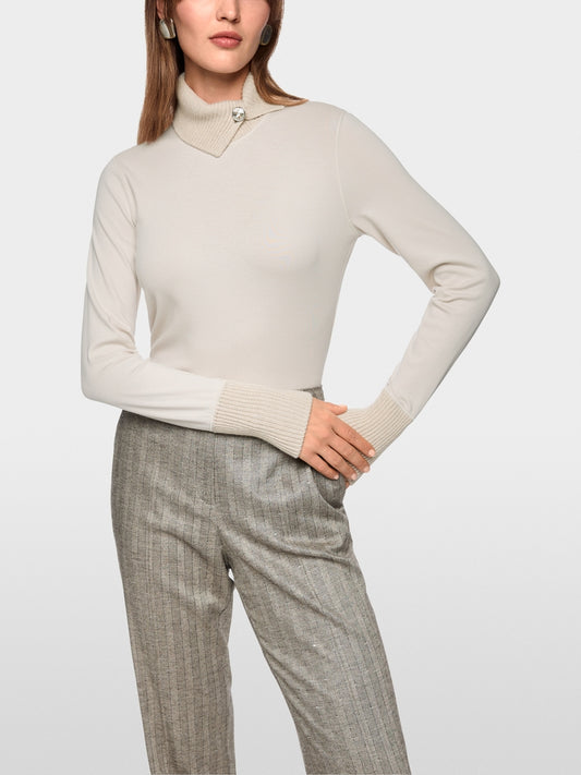 Marccain Top With Knit Collar